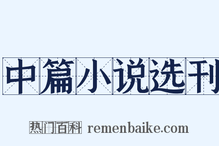 中篇小说选刊是什么意思的图片